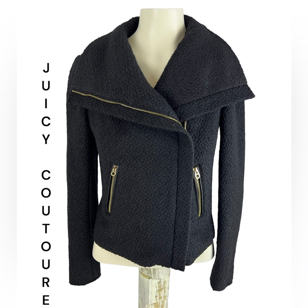 Juicy couture black wool moto jacket 💫